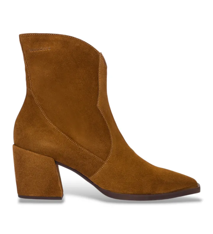 Wonders para mujer. M-6402 Botas de Piel Charme marrón (36), 3 a 5cm, Cremallera, Casual