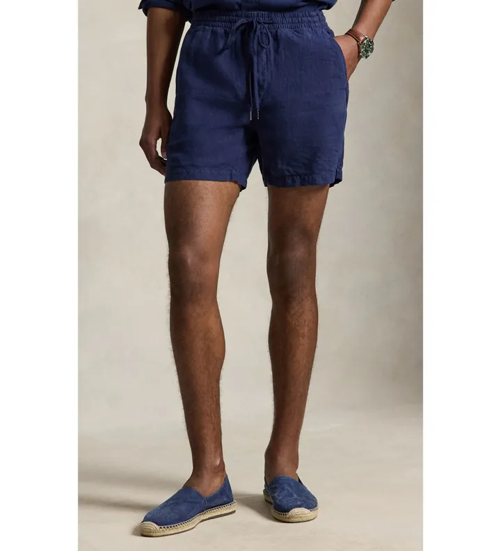 Polo Ralph Lauren para hombre. 710B20471002 Pantalón corto Lateef Classic Fit marino (L), Casual, Lino