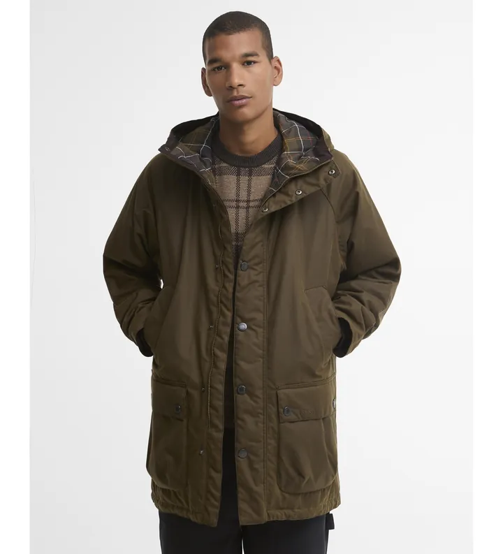 Barbour para hombre. MWX2494 Parka Bedale Wax marrón (L), Casual, Algodón