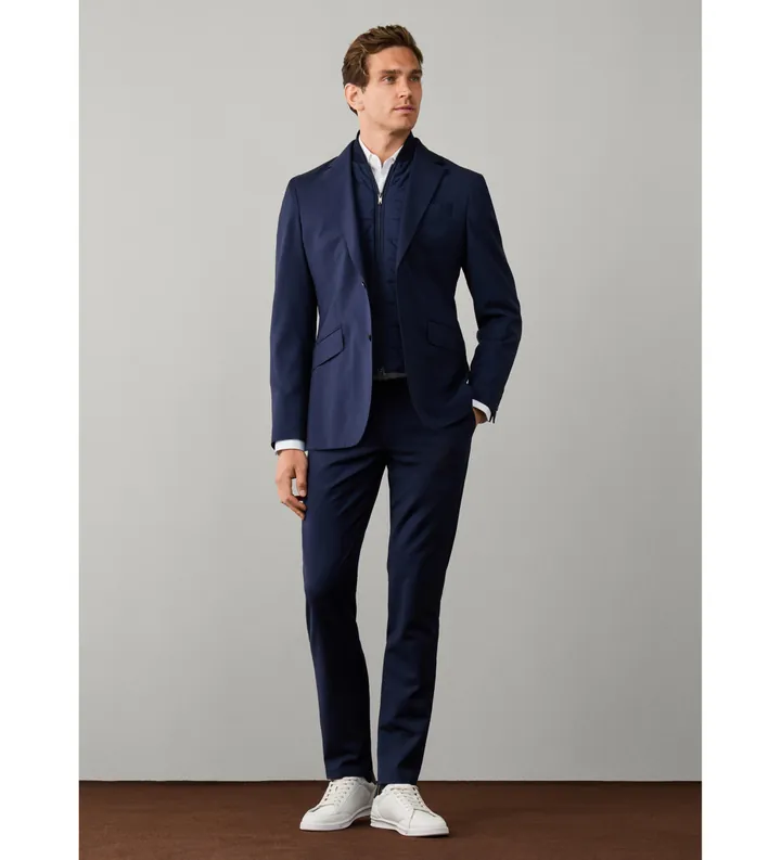 Hackett London para hombre. HM4700066 Americana Bib marino (40/32), Casual, Lana, Clásico