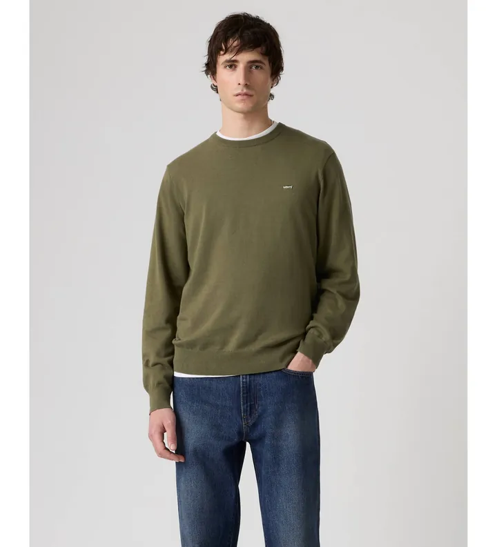 Levi's para hombre. A7207-0049 Jersey Lightweight verde (L), Casual, Algodón, Manga larga