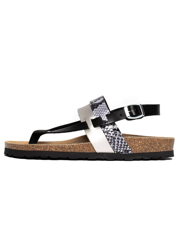 Bayton Sandalias con hebilla 'Lajas' negro / plata