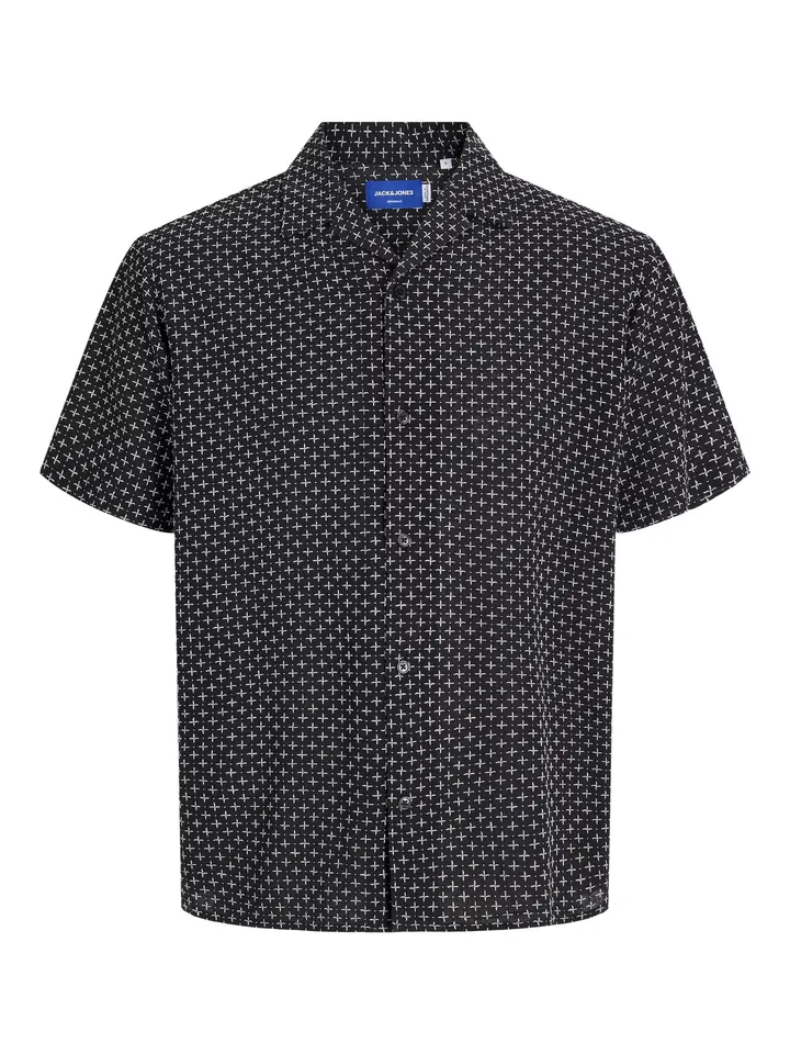 JACK & JONES Camisa negro / blanco
