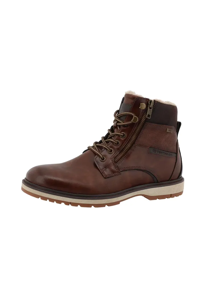 TOM TAILOR Botas con cordones chocolate