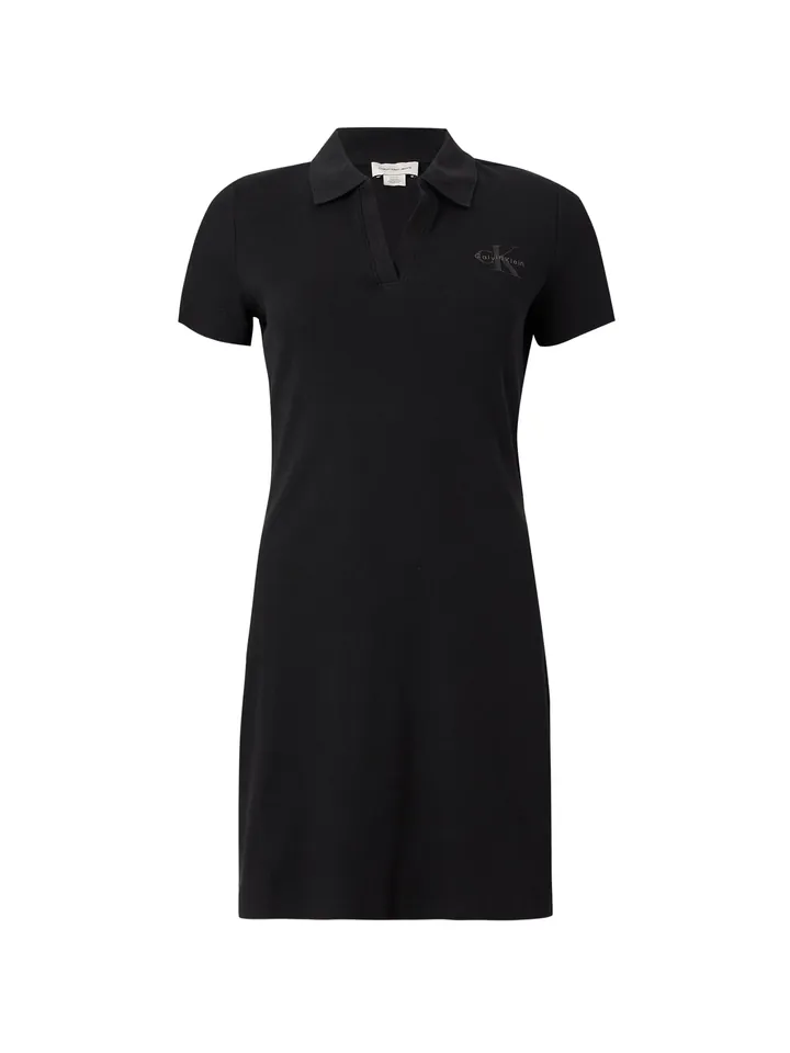 Calvin Klein Jeans Vestido 'Open Placket Mini' negro