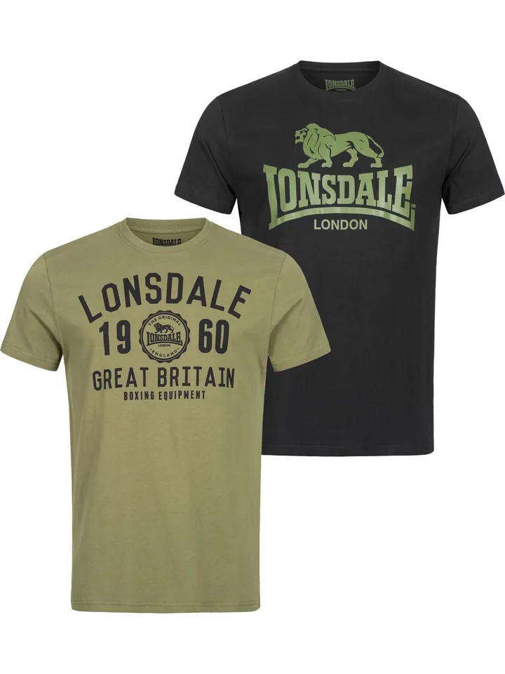 LONSDALE Camiseta 'Bangor' caqui / negro