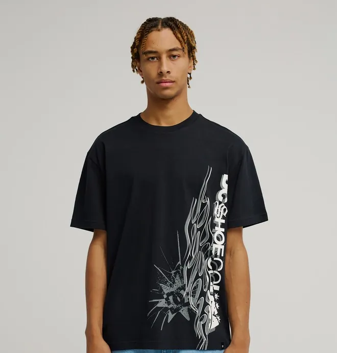 DC Side Flame - Camiseta de manga corta Negro Hombre