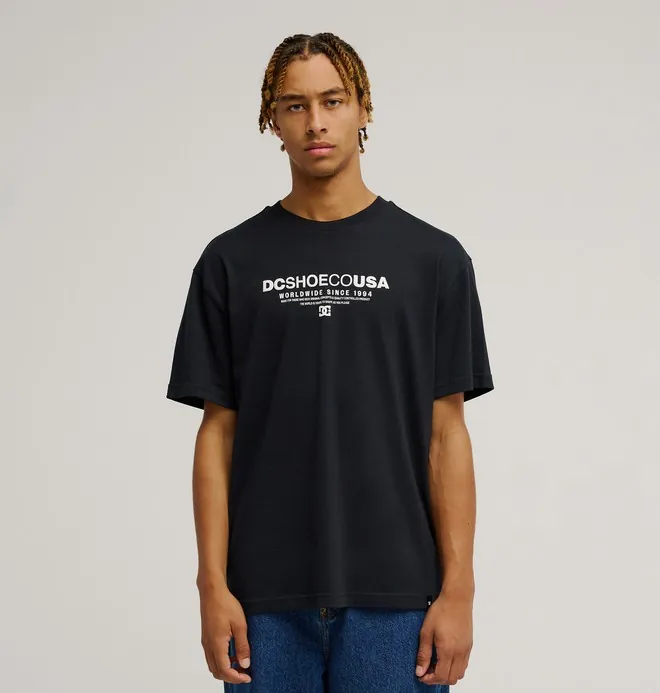 DC Heritage Font - Camiseta de manga corta Negro Hombre