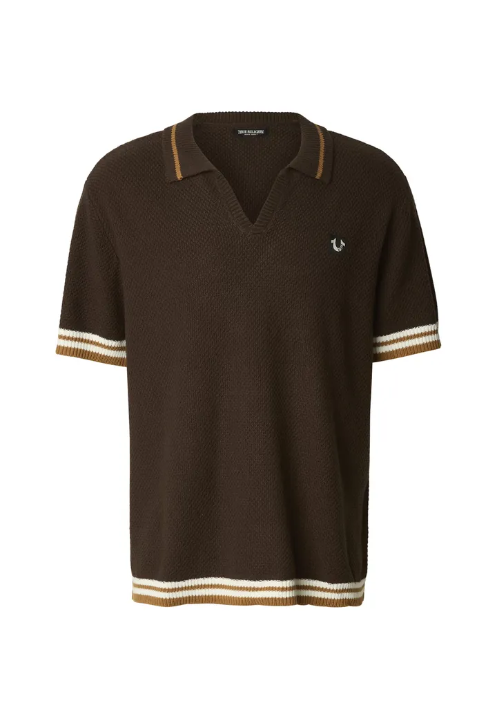 True Religion Jersey  marrón claro / marrón oscuro / blanco