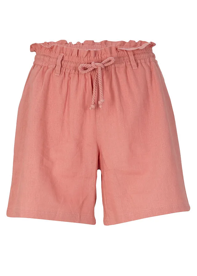 Shorts paperbag con lino