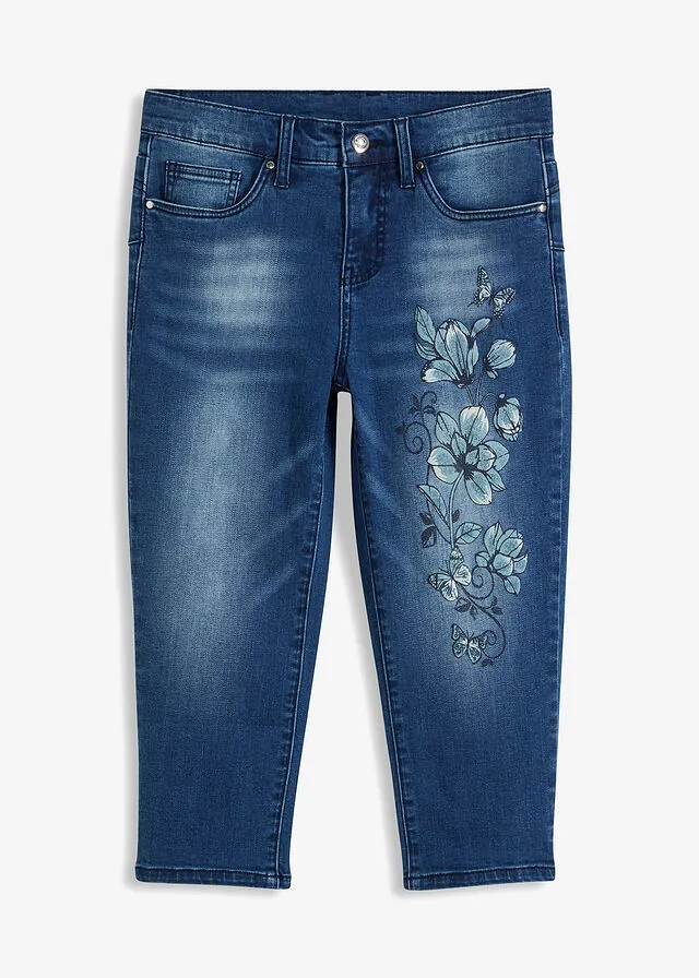 Vaqueros capri con estampado de mariposas