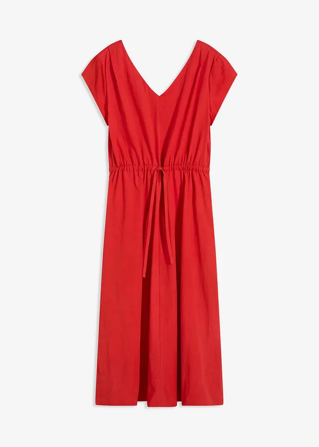 Vestido de popelín de algodón con cordón ajustable