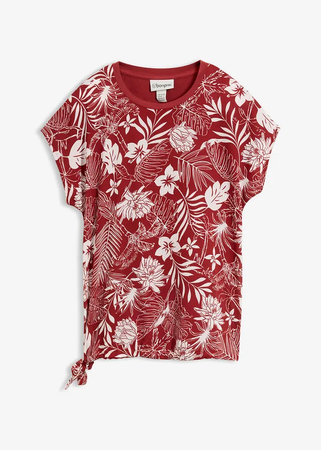 Blusa de mezcla de materiales