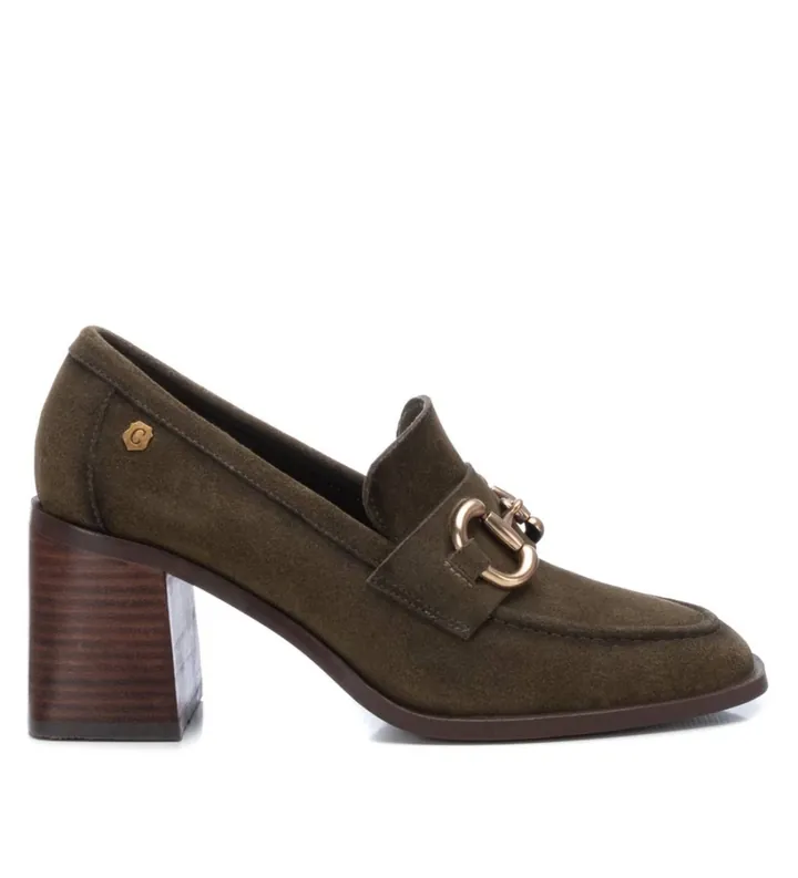 Carmela para mujer. 16113802-KAKI Mocasines de serraje 161138 kaki (37), 5 a 8cm, Ninguno, Casual, Verde, Clásico