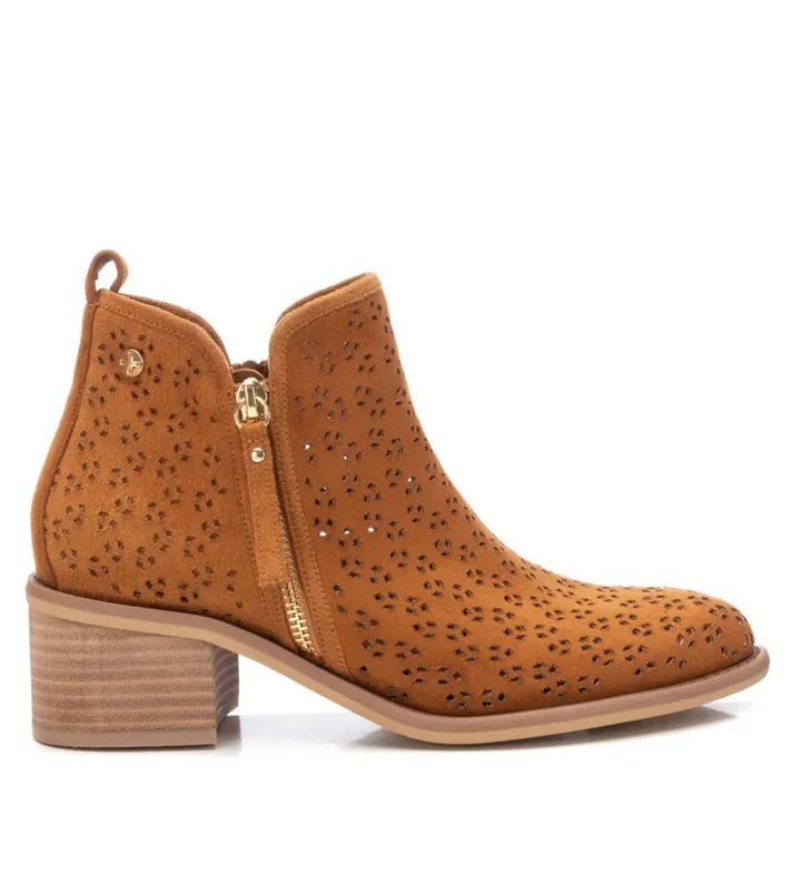 Xti para mujer. 14225503-CAMEL Botines 142255 marrón -altura tacón: 5cm- (36), 3 a 5cm, Cremallera, Casual, Imitación cuero