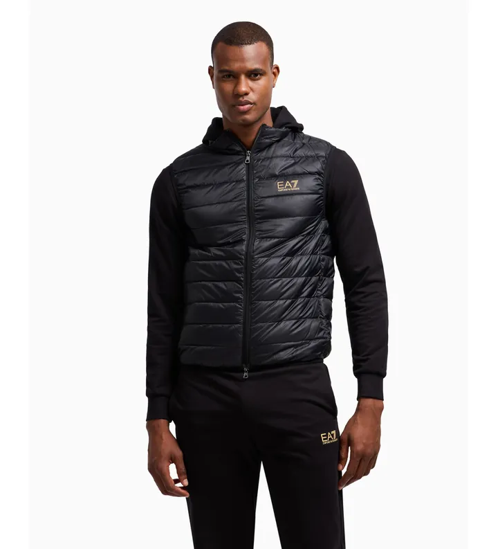 EA7 para hombre. 8NPQ06_PNGPZ Chaleco plegable Core Identity negro (4XL), Casual, Poliamida