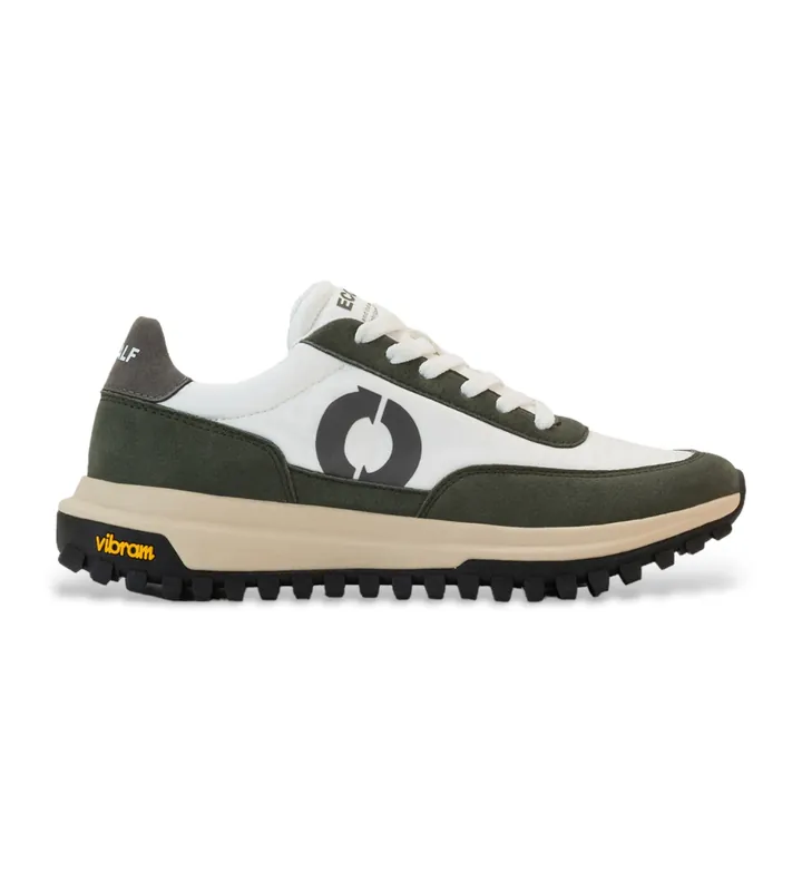 ECOALF para hombre. MCMSHSNFEROE0446W24-296 Zapatillas Feroe verde (41), Blanco, Plano, Cordones, Casual, Sostenible, Poliéster reciclado