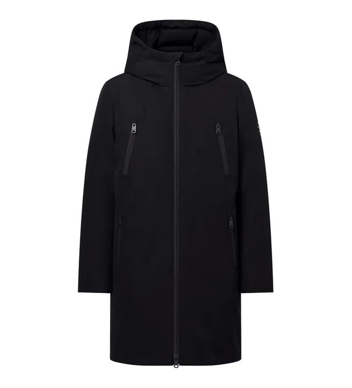 ECOALF para hombre. MCMGAJKLIVOR0255W24-319 Abrigo Livorno negro (L), Casual, Manga larga, Poliéster Reciclado, Sostenible