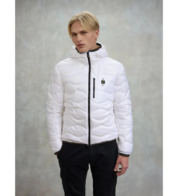 Blauer para hombre. 25WBLUC03074 Plumífero Ondulado Wave blanco (L), Casual, Poliéster