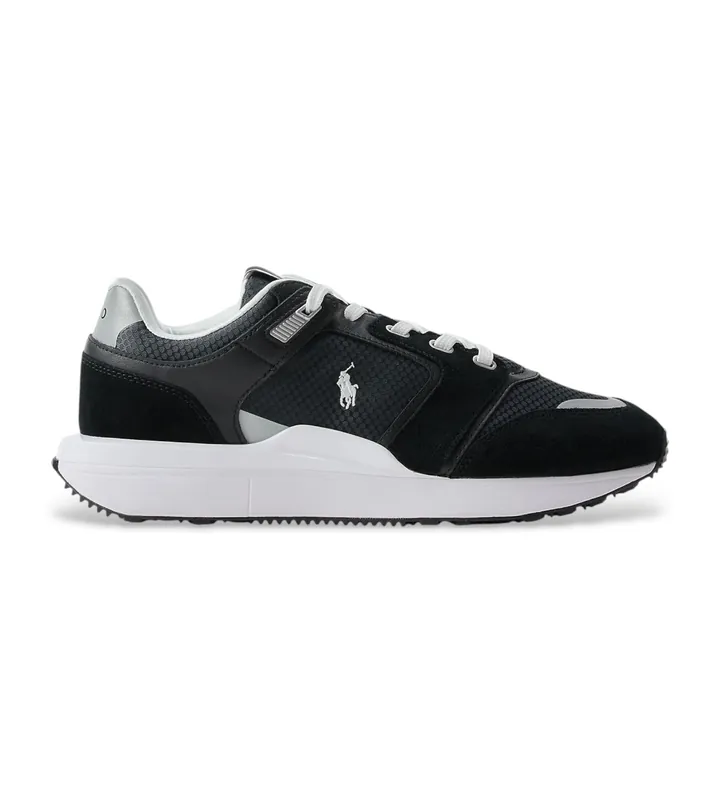 Polo Ralph Lauren para hombre. 809973974002 Zapatillas Train 89 V2 con panel de ante negro (44), Piel, Plano, Cordones, Casual