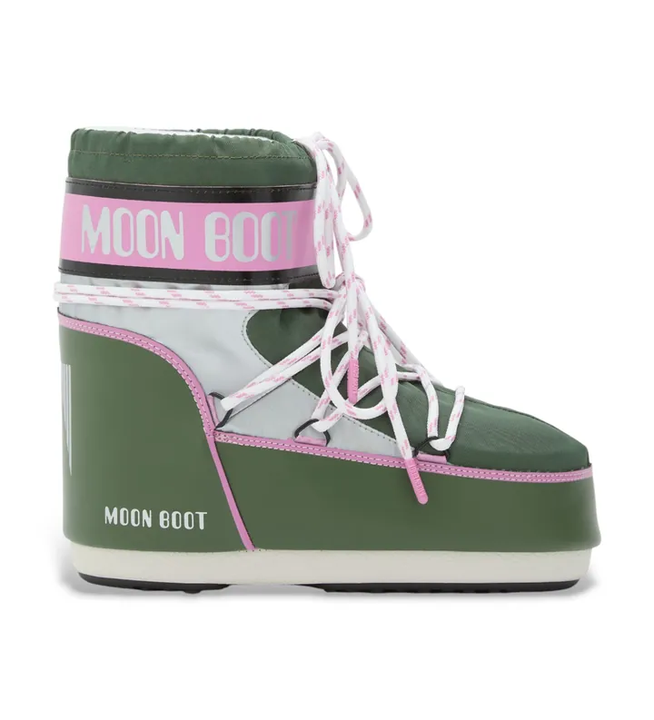 Moon Boot unisex. 80D1409650 Botas Icon Low Space Racing verde (36/38), Plano, Cordones, Casual