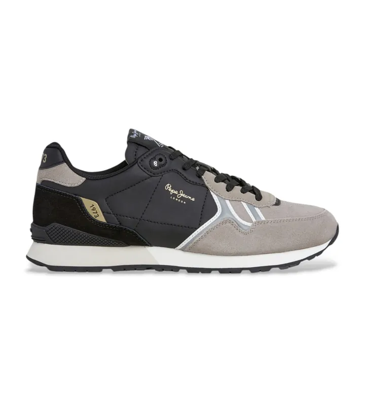 Pepe Jeans para hombre. PMS400003 Zapatillas Brit Half gris (40), Plano, Cordones, Casual