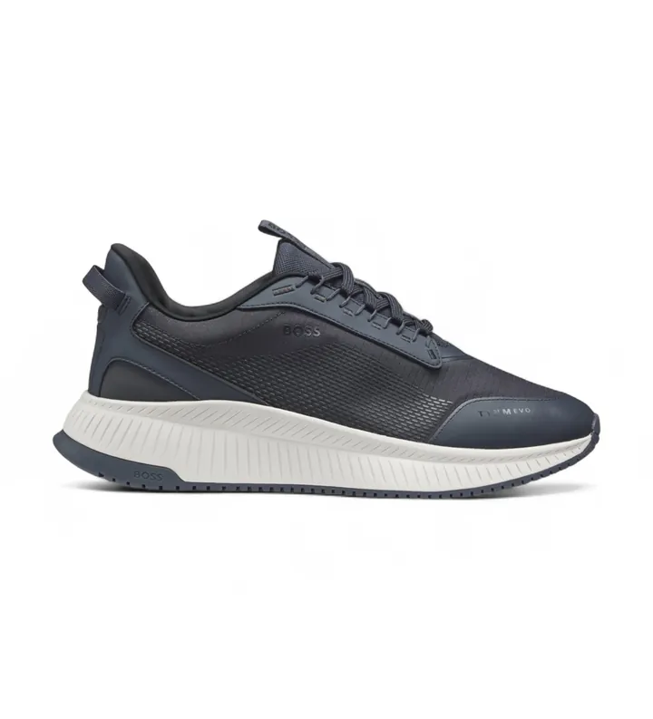 BOSS para hombre. 50557862 Zapatillas Ttnm Evo marino (43), Plano, Cordones, Casual