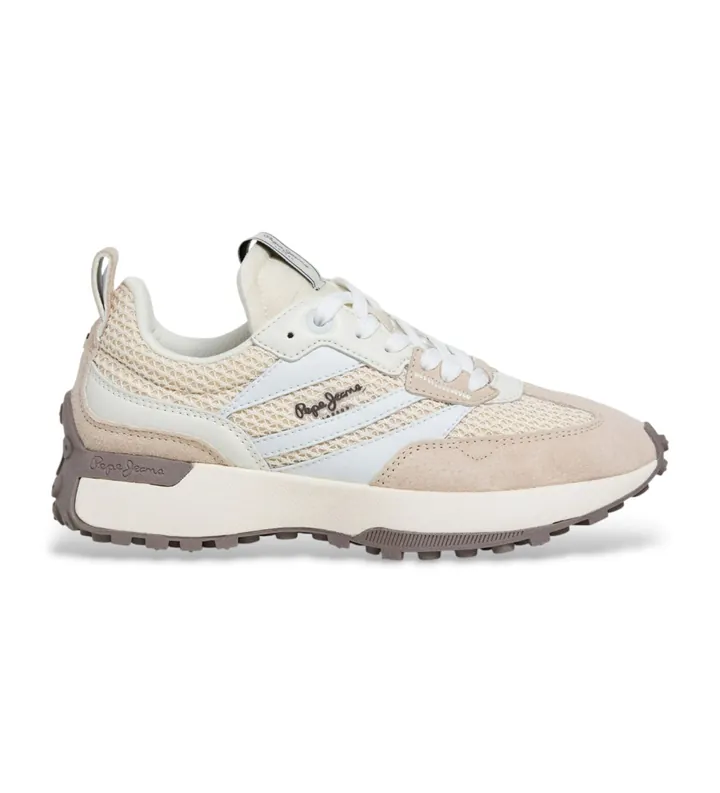 Pepe Jeans para mujer. PLS600046 Zapatillas Lucky Knitted beige (36), Plano, Cordones, Casual