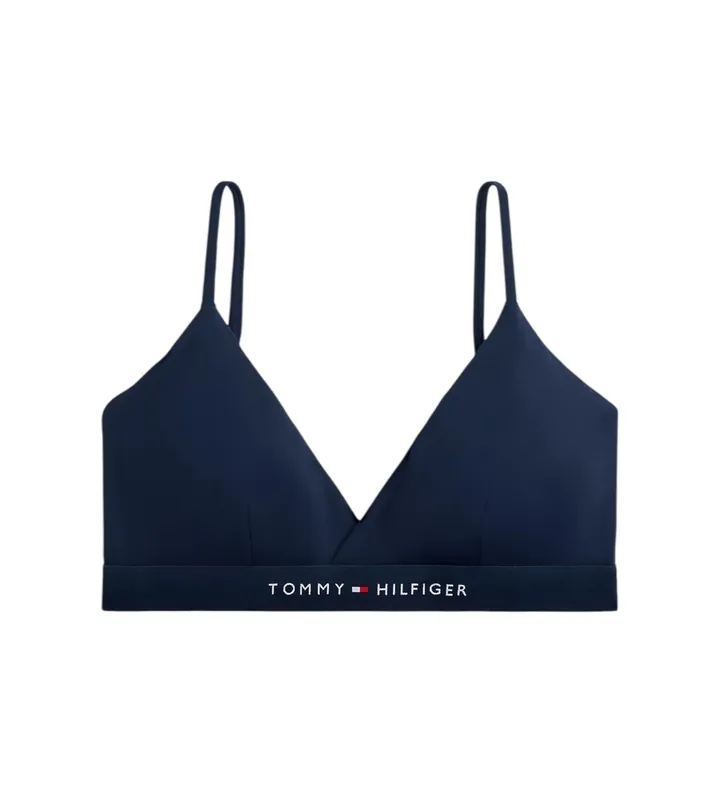 Tommy Hilfiger para mujer. UW0UW06361 Top bikini bralette Original marino (S), Beachwear, Nylon