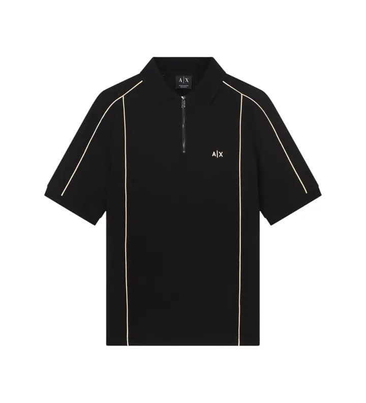 A|X Armani Exchange para hombre. XM002375AF10366UC001 Polo manga corta negro (L), Casual, Algodón