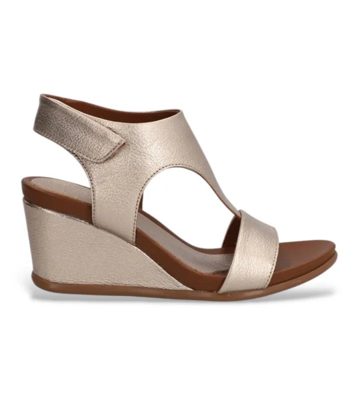 Alpe para mujer. 561441 Cuñas de piel Yara Juliette plateado (38), Plata, 3 a 5cm, Velcro, Casual