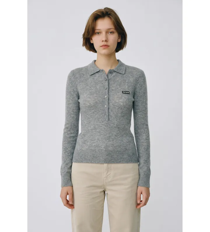 Rotate para mujer. 1161811093 Polo Stini gris (M), Casual, Lana, Manga larga