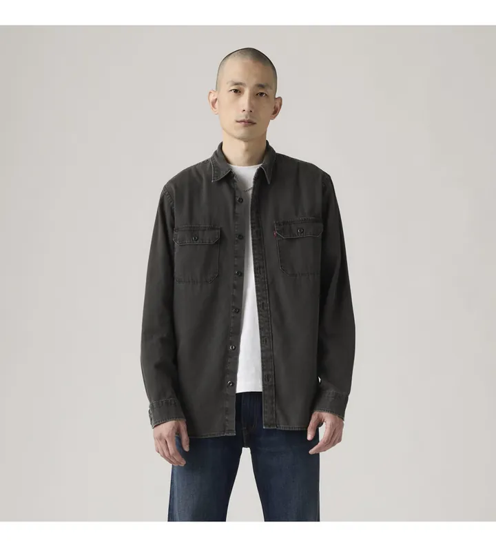 Levi's para hombre. 19573-0216 Camisa Jackson Worker negro (L), Casual, Algodón, Manga larga
