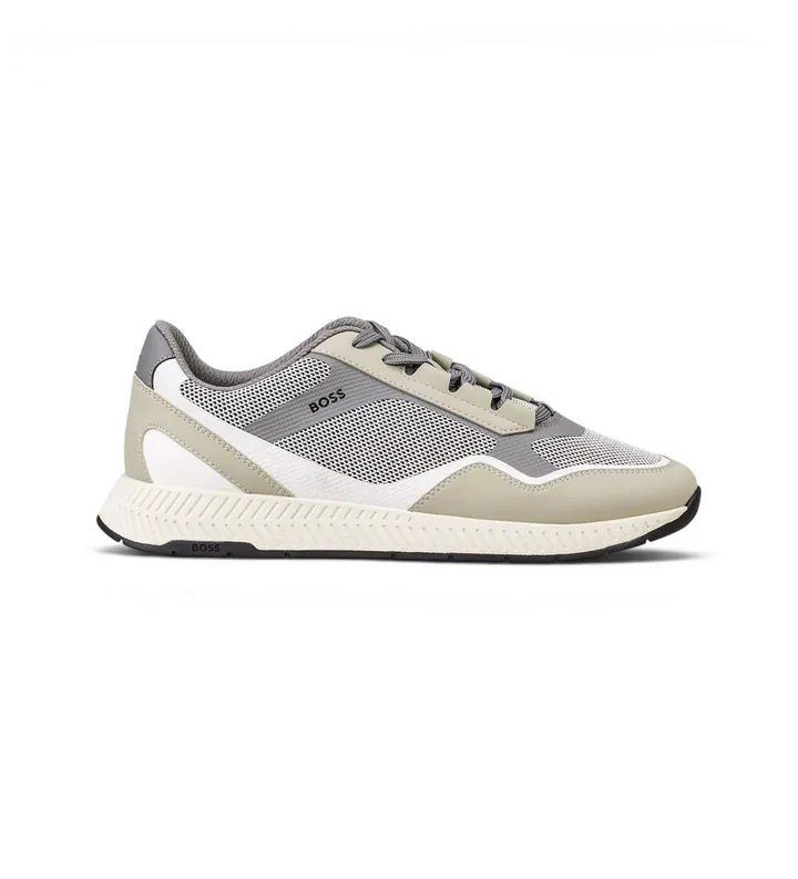 BOSS para hombre. 50568928 Zapatillas Titanium beige, gris (40), Plano, Cordones, Casual