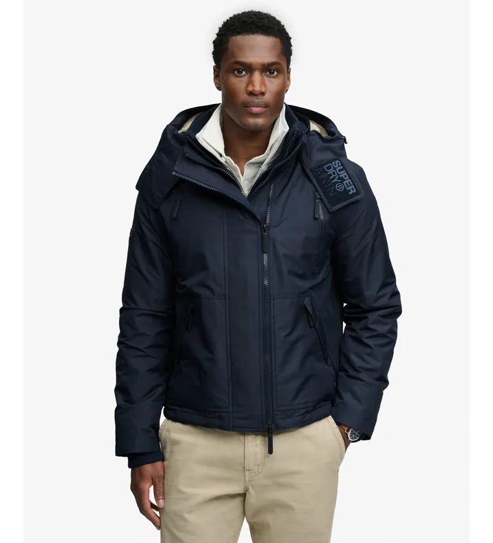 Superdry para hombre. M5012421A Chaqueta Hooded Arctic marino (L), Casual, Poliéster Reciclado