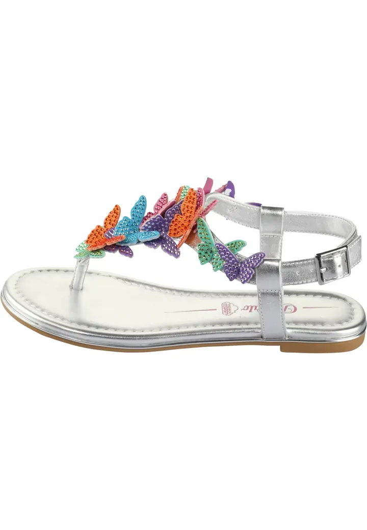 BUFFALO Sandalias de dedo  verde / lila oscuro / naranja / plata