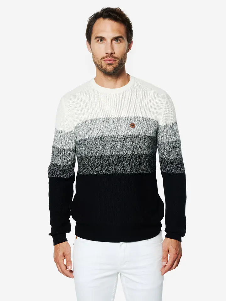 KOROSHI Jersey  gris claro / gris oscuro / negro / blanco lana