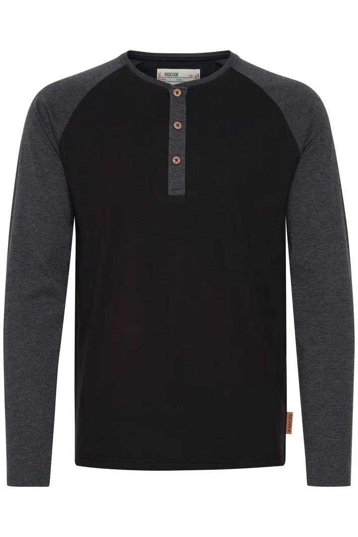 INDICODE JEANS Camiseta 'Winston' gris oscuro / negro
