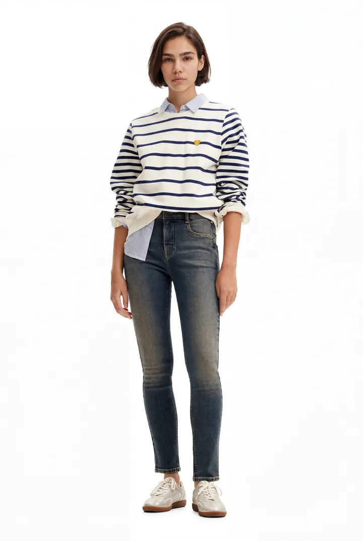Desigual, Vaqueros Skinny, Algodon, Azul, 34