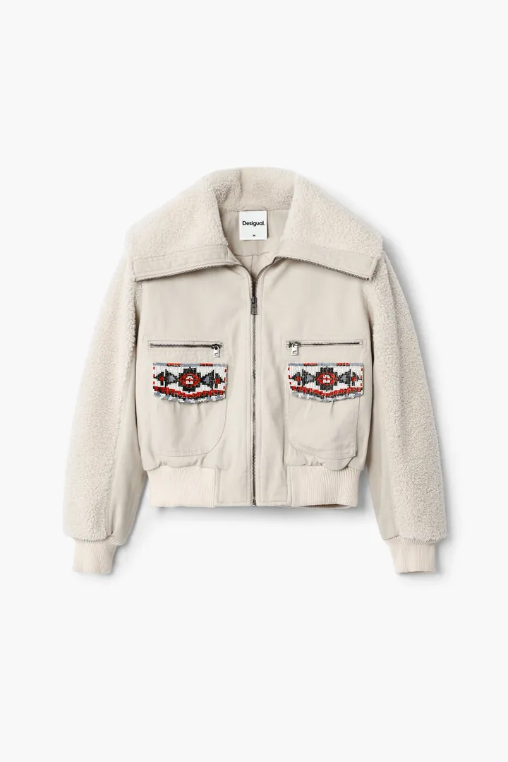 Desigual, Chaqueta trucker, Algodon, Blanco, L