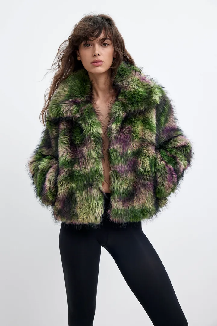 Desigual, Abrigo Pelo Sintético Lacroix, Mujer, Poliester, Verde, L