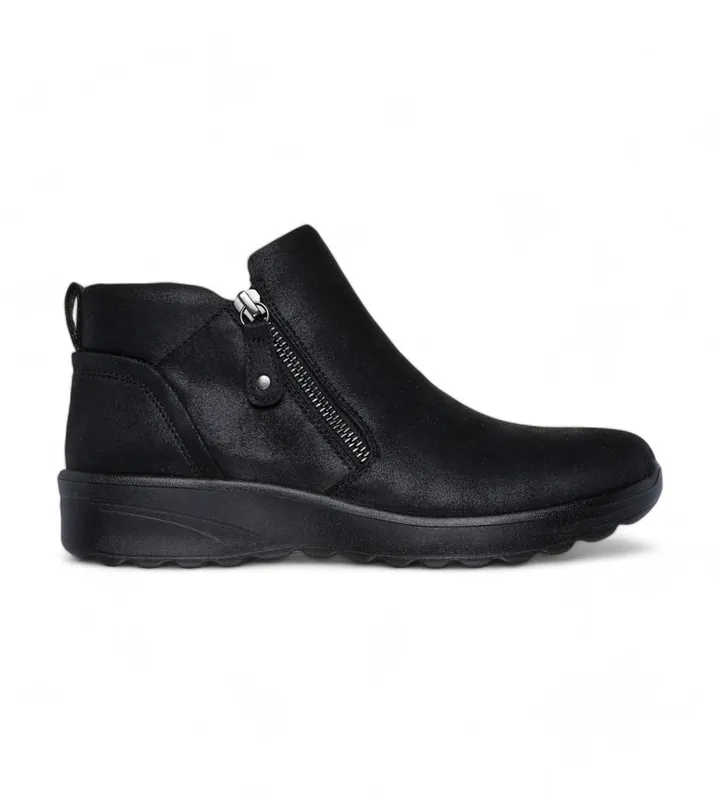 Skechers para mujer. 158952 Botines Lovely Vibe Fall negro (36), Plano, 1 a 3cm, Cremallera, Casual