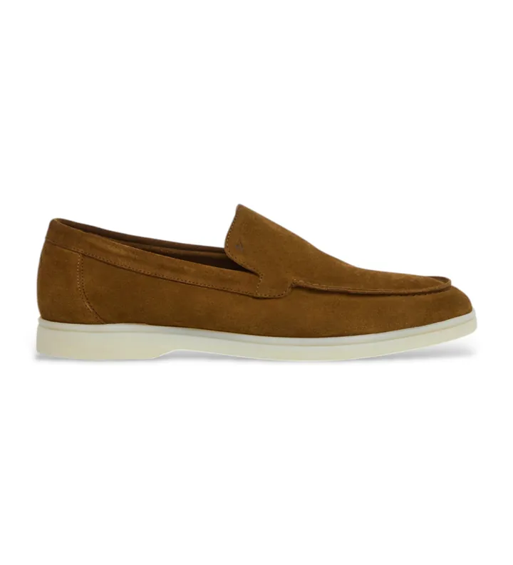 Hackett London para hombre. HMS21473 Mocasines de piel Martin Soft marrón (41), Plano, Ante, Ninguno, Casual