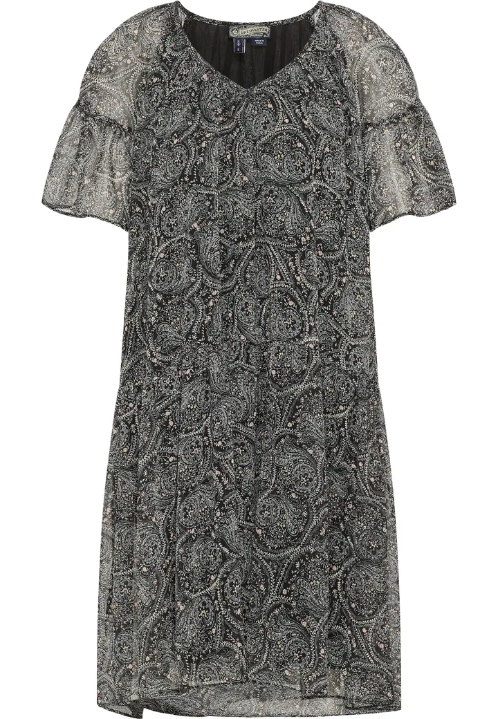 DreiMaster Vintage Vestido piel / negro / blanco