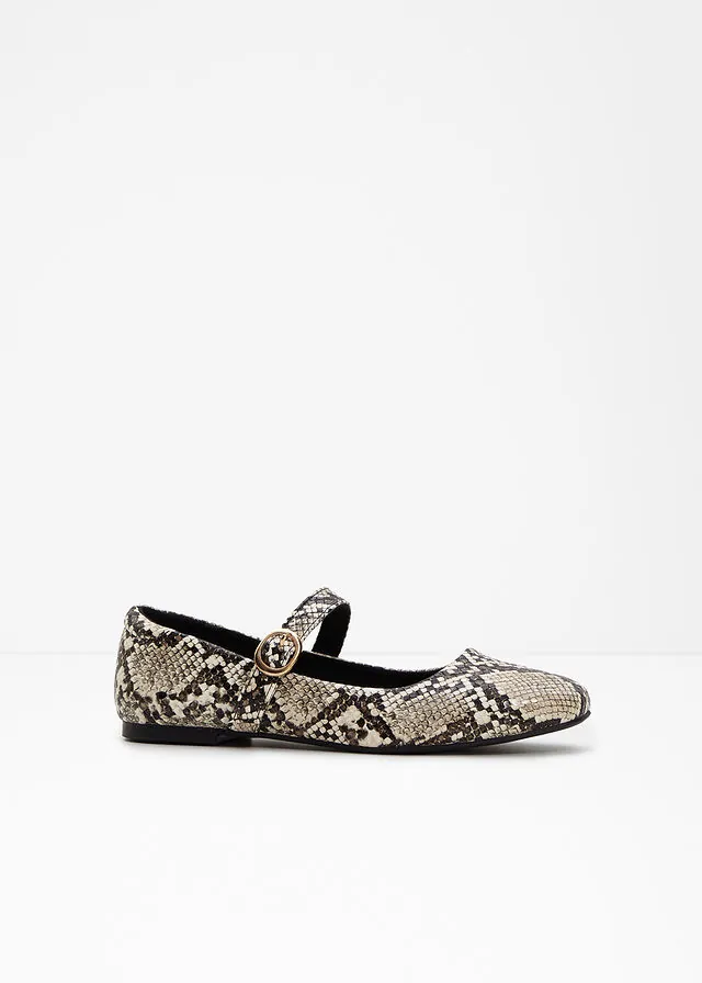 Zapato tipo Mary Jane con estampado animal