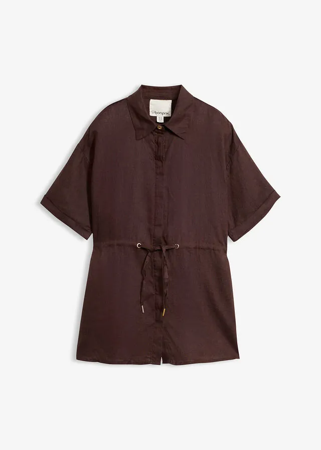 Blusa larga de lino puro