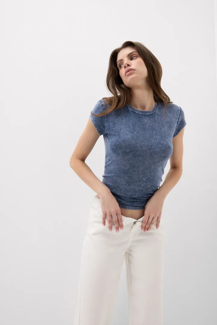 Intimissimi Camiseta Manga Corta Denim Romance Mujer Azul Tamaño L