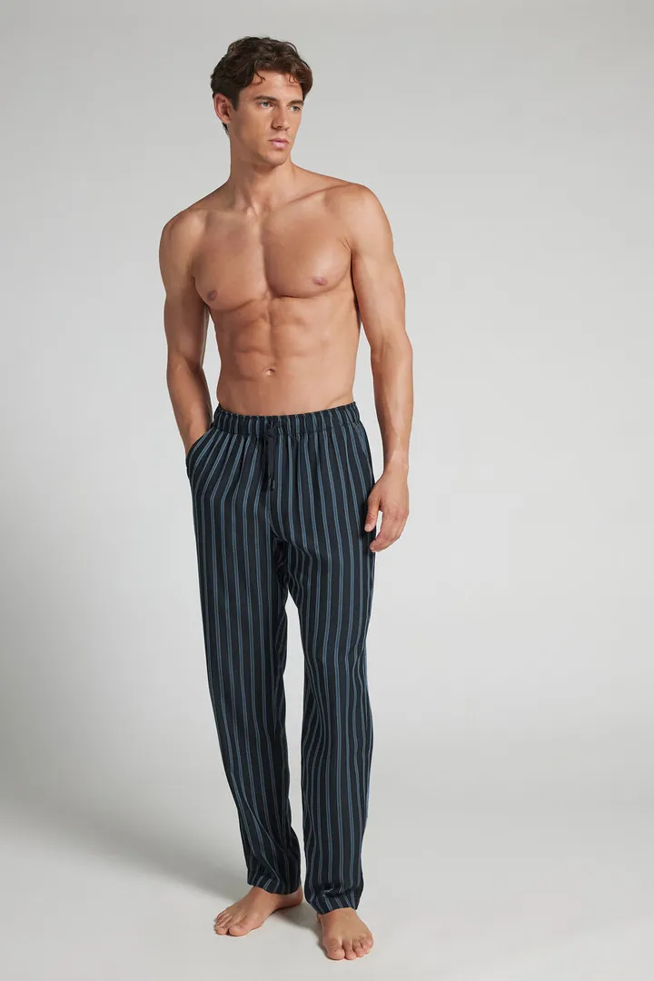 Intimissimi Pantalón Largo de Tela de Modal Raya Azul Hombre Azul Tamaño L