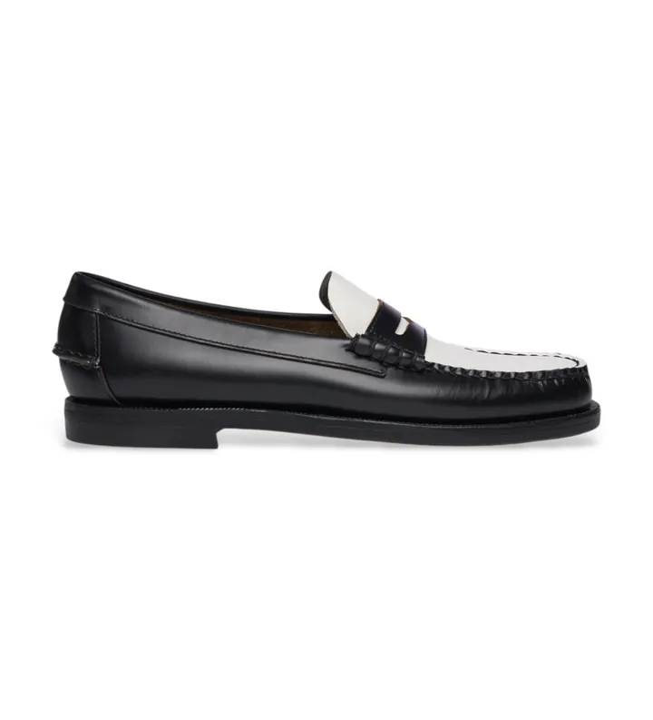 Sebago para mujer. 7001530 Mocasines de Piel Classic Dan negro (37), Plano, Ninguno, Casual, Clásico