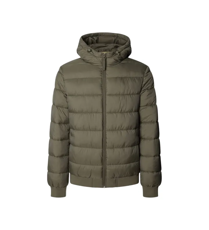 Pepe Jeans para hombre. PM4027187 Abrigo Puffer Hood verde (L), Casual, Poliamida